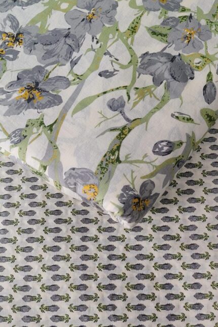 Light grey printed fabric