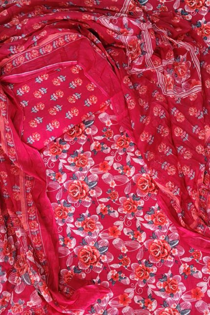 Dark Pink printed fabric