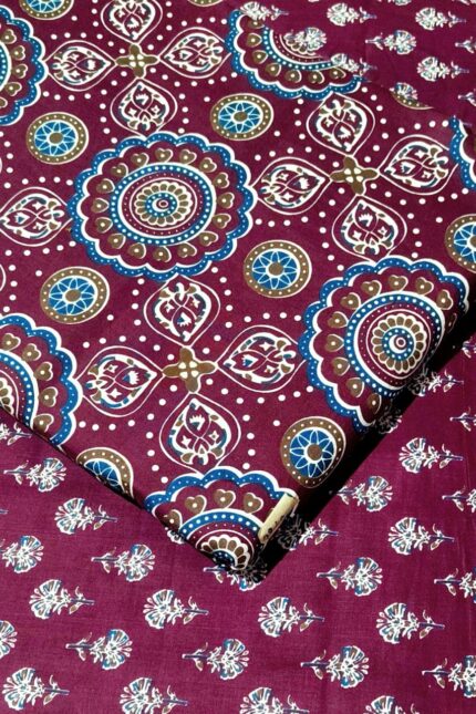 Purple printed fabric