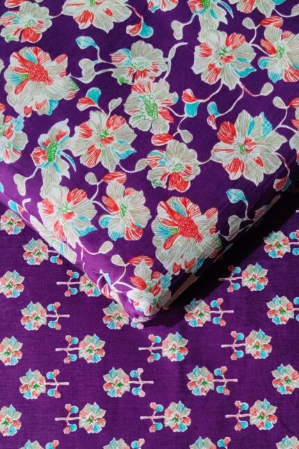 Purple printed fabric
