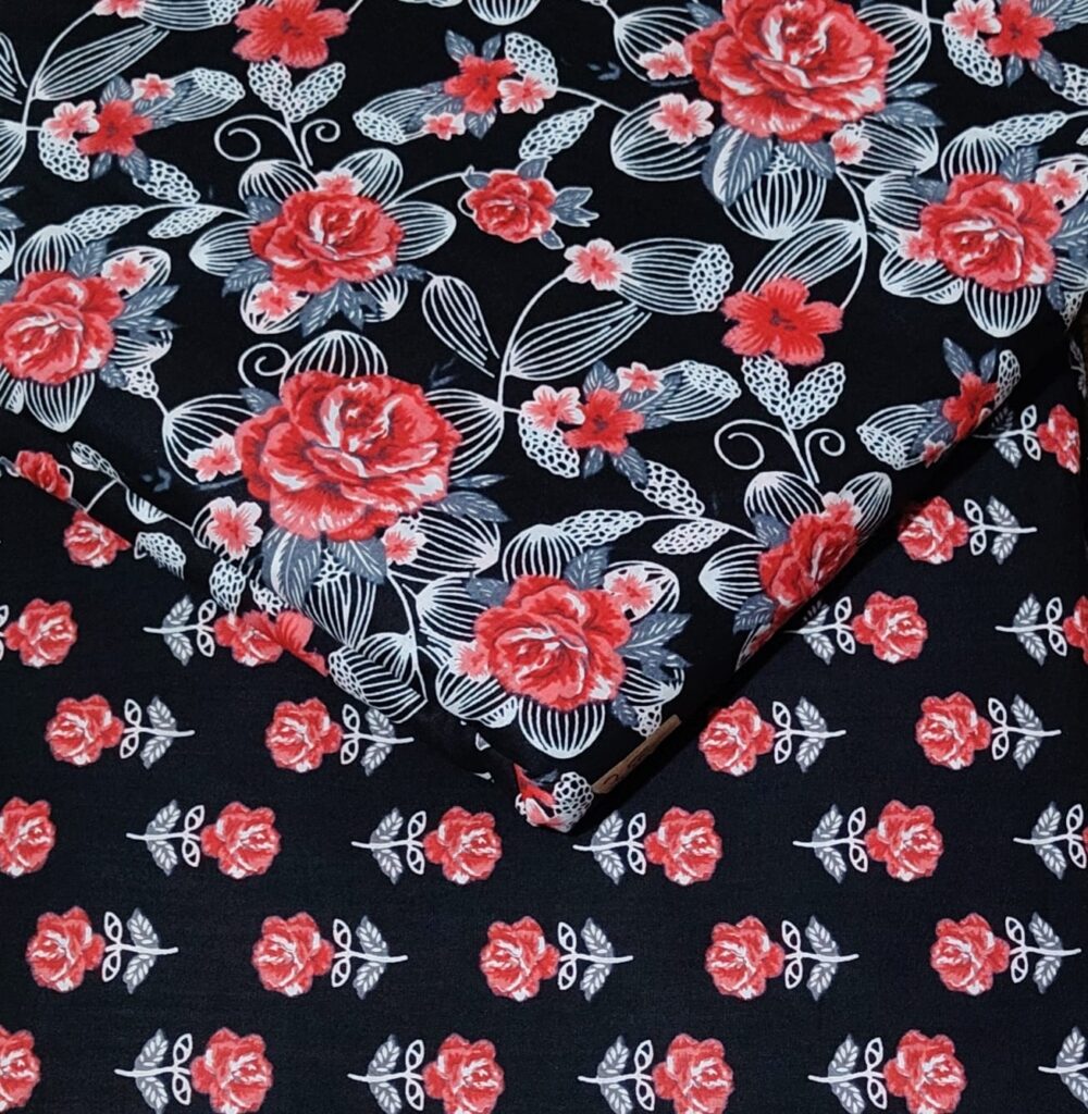 Black printed fabric