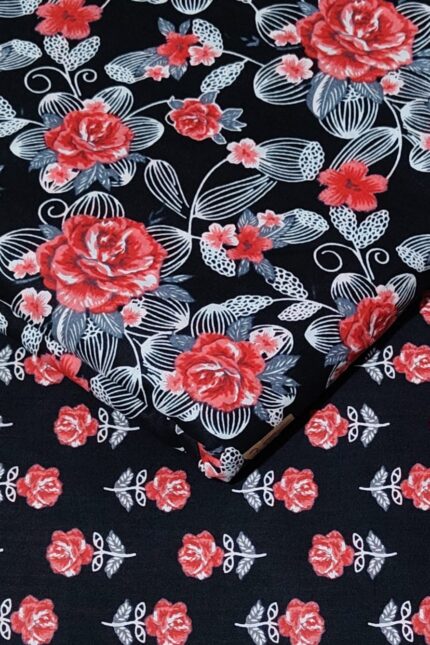 Black printed fabric