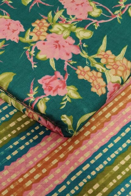 Sea green printed fabric