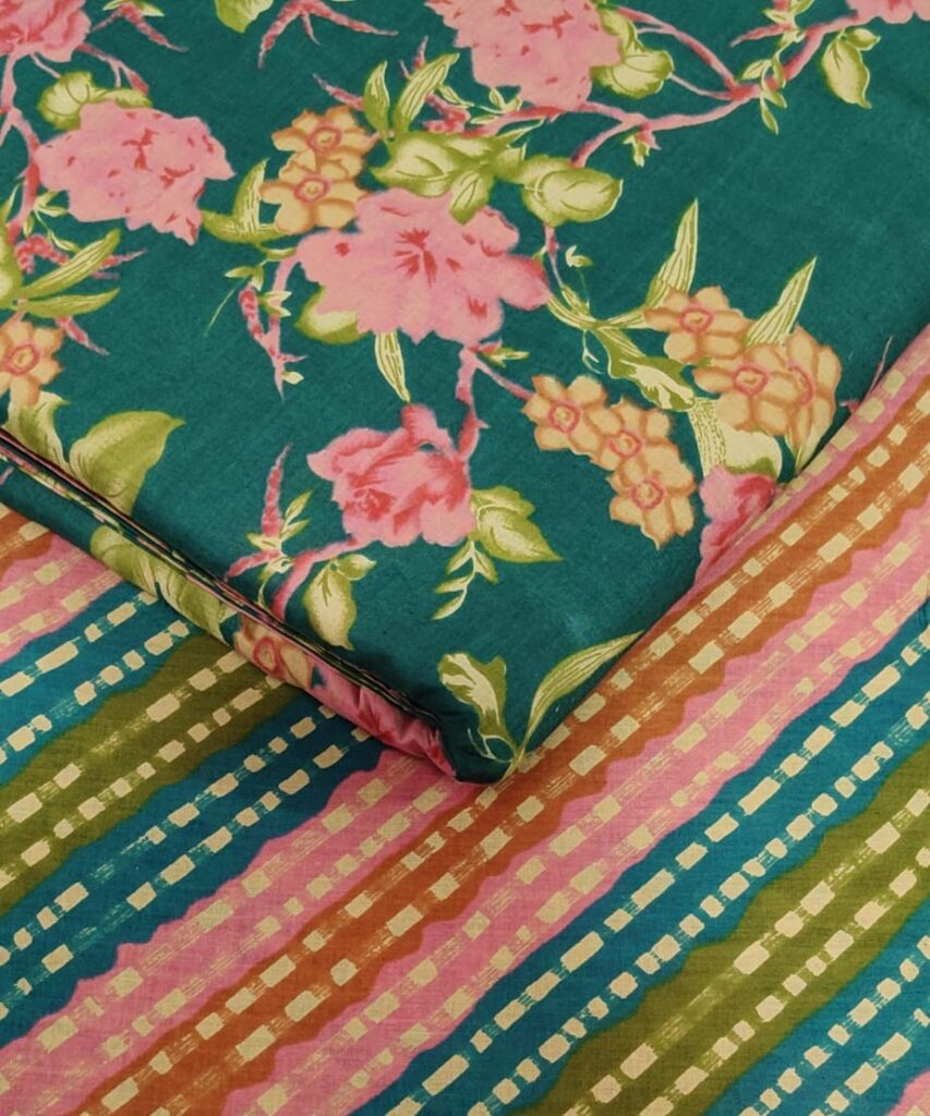 White printed fabric