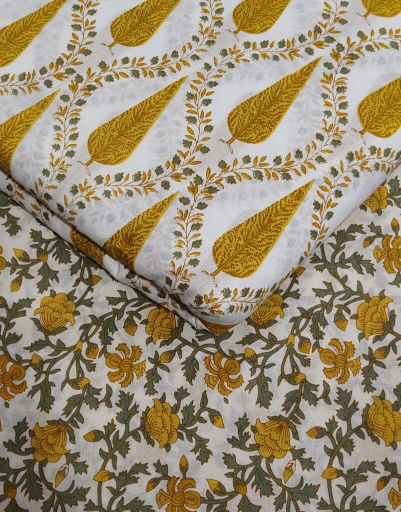 Blue  printed fabric